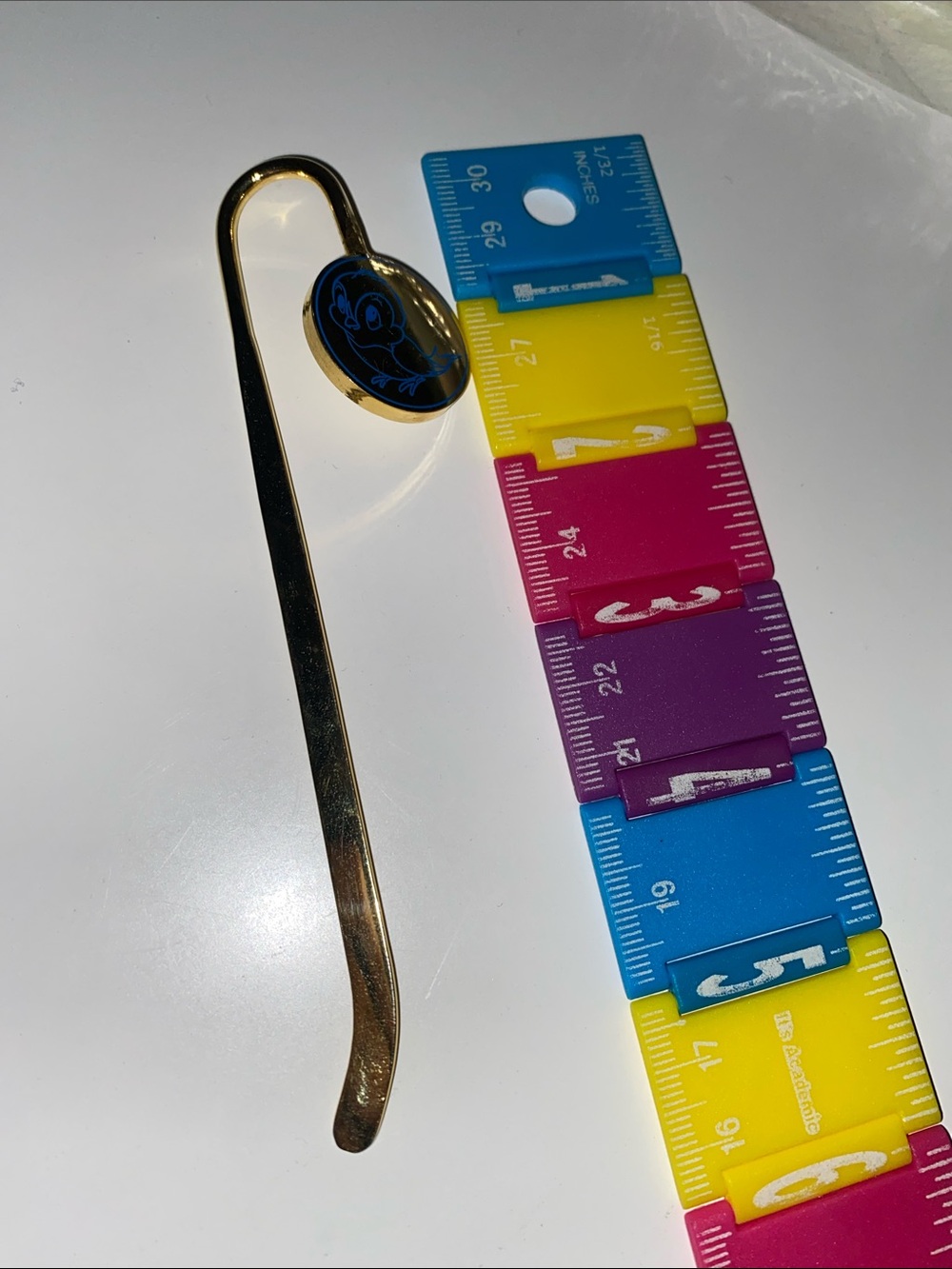 Gold Bookmark with Blue Enamel Accent - Women Accessories - Picture 4 of 4